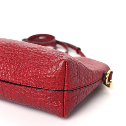 Burberry Signature Grain Calfskin Check Embossed Small Chichester Crossbody Clutch Bag Red 9 of 11