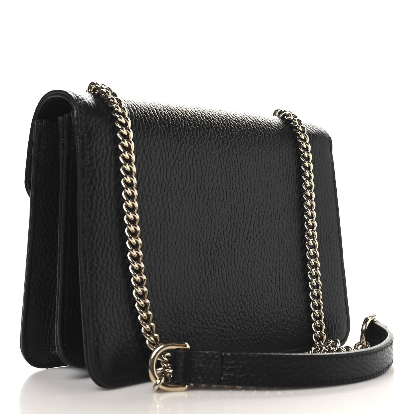 Dollar Calfskin Small Interlocking G Shoulder Bag Black