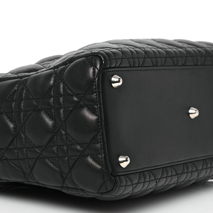 Christian Dior Lambskin Cannage Large Lady Dior Black 9 of 13