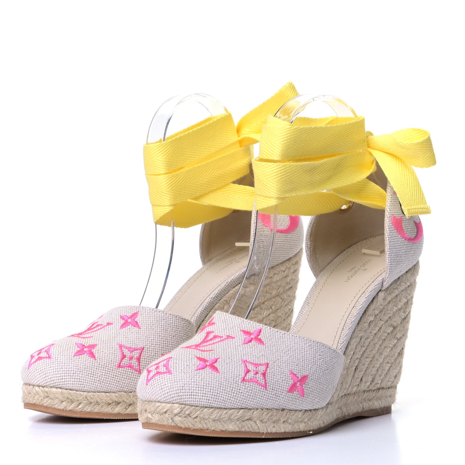 Louis Vuitton Canvas Monogram Starboard Wedge Espadrilles 39 Rose Pop 3 of 9