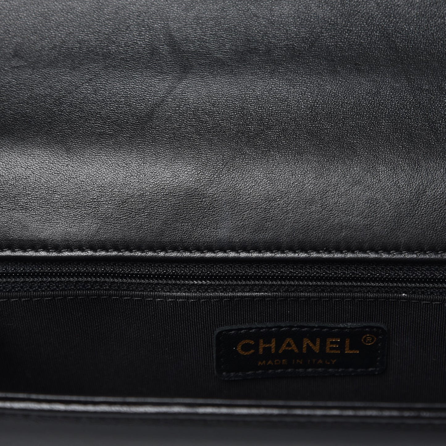 Calfskin Chevron Quilted New Medium Boy Flap Black