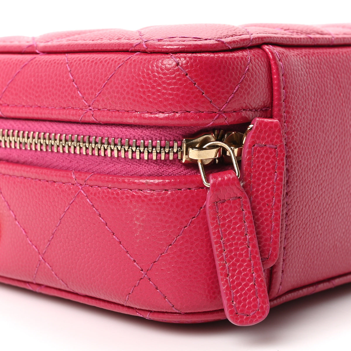 Chanel Caviar Quilted Twist Your Buttons Clutch With Chain Fuchsia 9 of 11