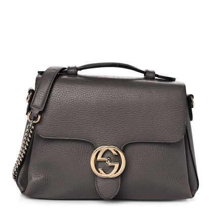 Gucci Dollar Calfskin Interlocking G Top Handle Shoulder Bag Loess 1 of 14