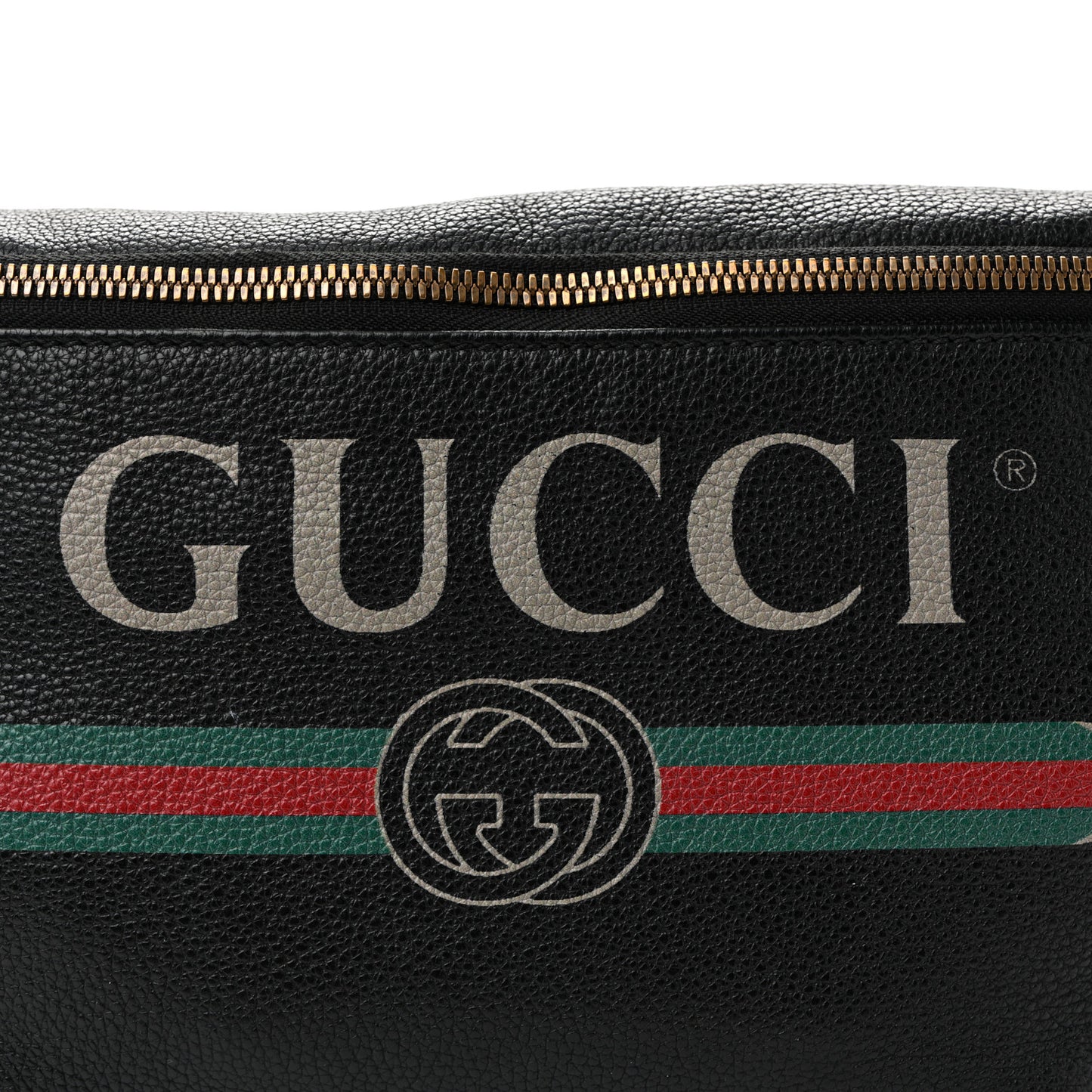 Grained Calfskin Logo Belt Bag Black