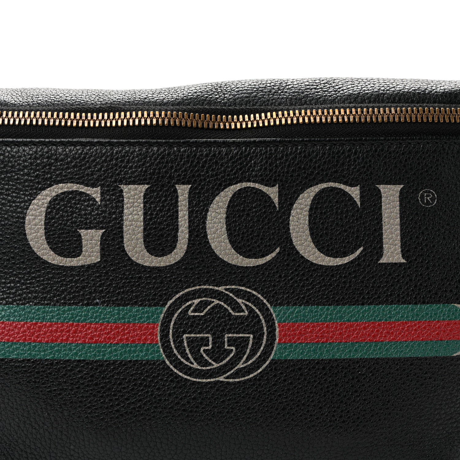Gucci Grained Calfskin Logo Belt Bag Black 8 of 11