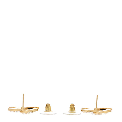 Chanel Baguette Crystal Enamel CC Earrings Gold Black 3 of 5