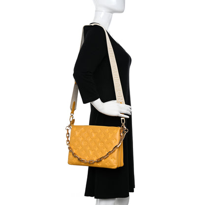 Louis Vuitton Lambskin Embossed Monogram Coussin PM Sunflower 2 of 11