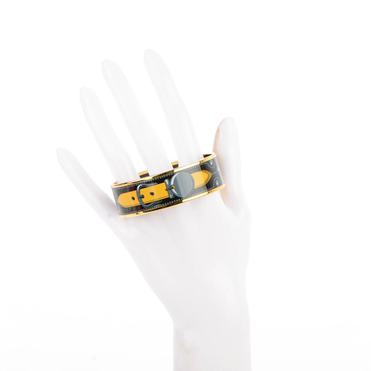 Enamel Printed Wide Collier de Churns Bracelet 65 Art Deco