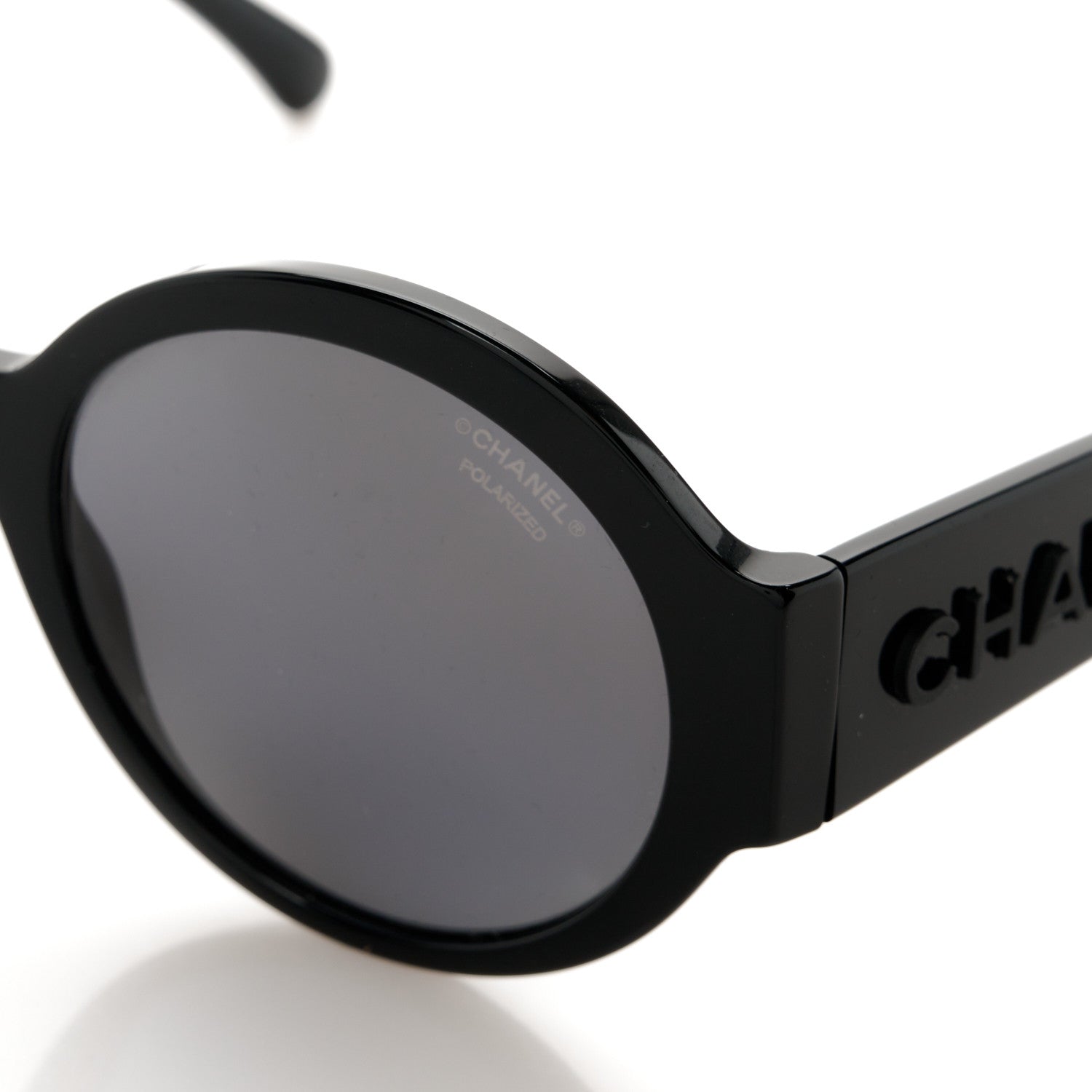Chanel Acetate Polarized Round Sunglasses 5410 Black 7 of 8
