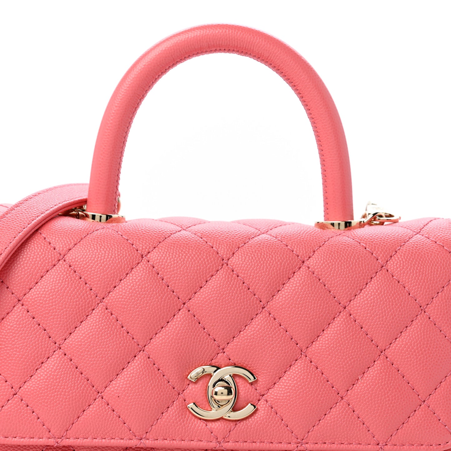 Caviar Quilted Mini Coco Handle Flap Pink