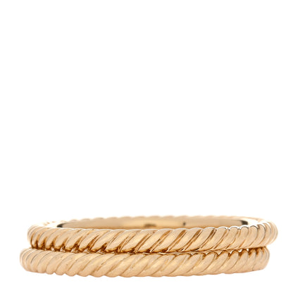 David Yurman 18K Yellow Gold 2mm Cable Classics Band Ring Set of 2 54 6.75 1 of 4