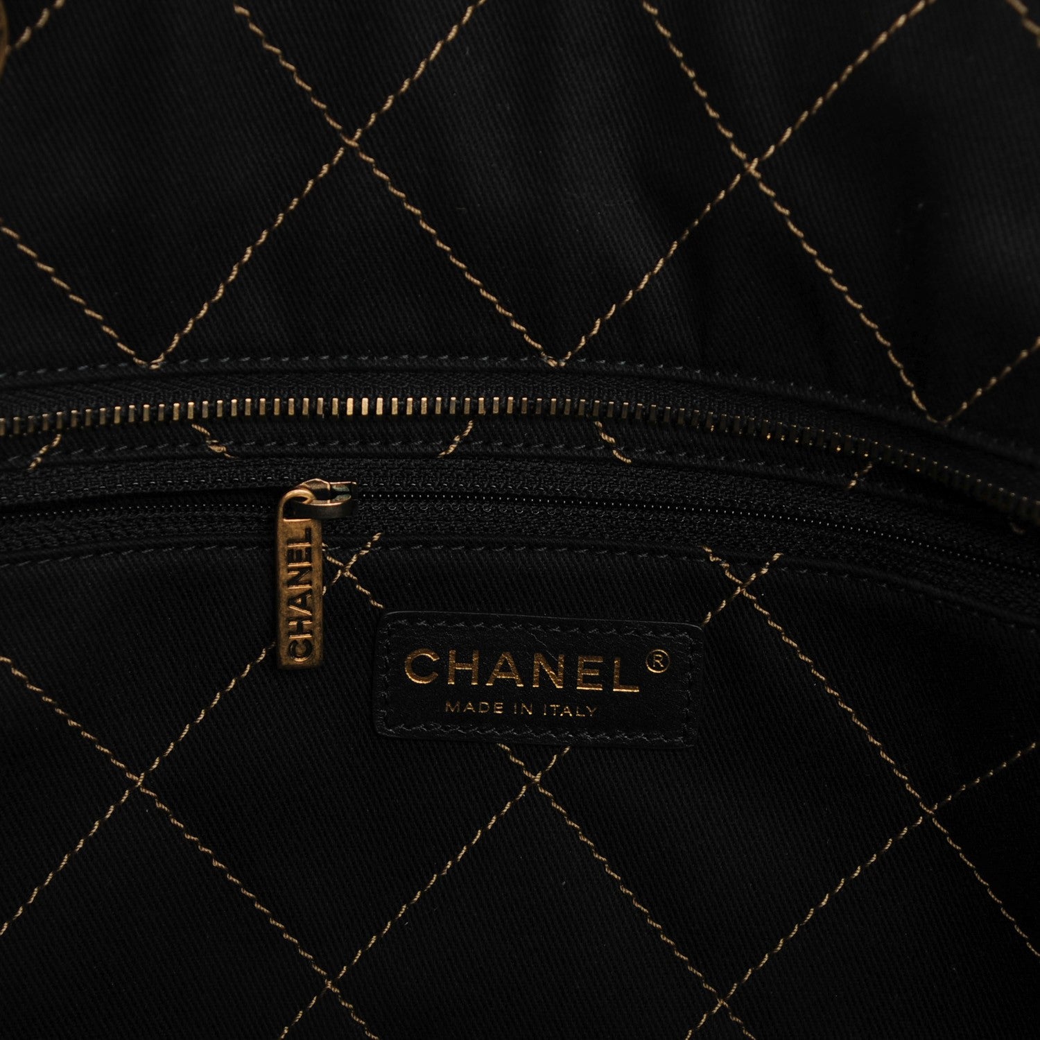 Chanel Grained Calfskin Large Shopping Fever Tote Gold 7 of 8