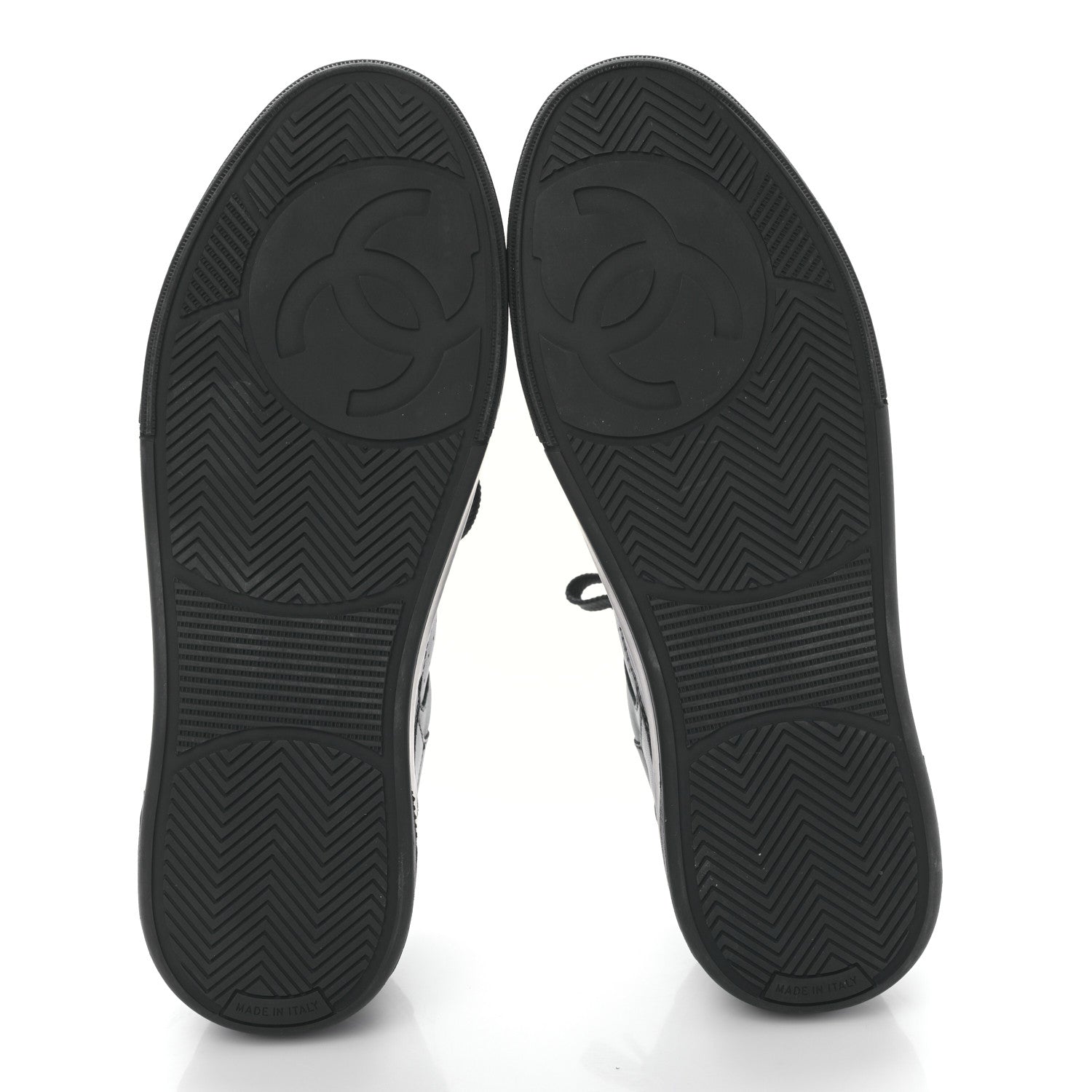 Chanel Calfskin CC Womens Sneakers 38.5 Black 5 of 8