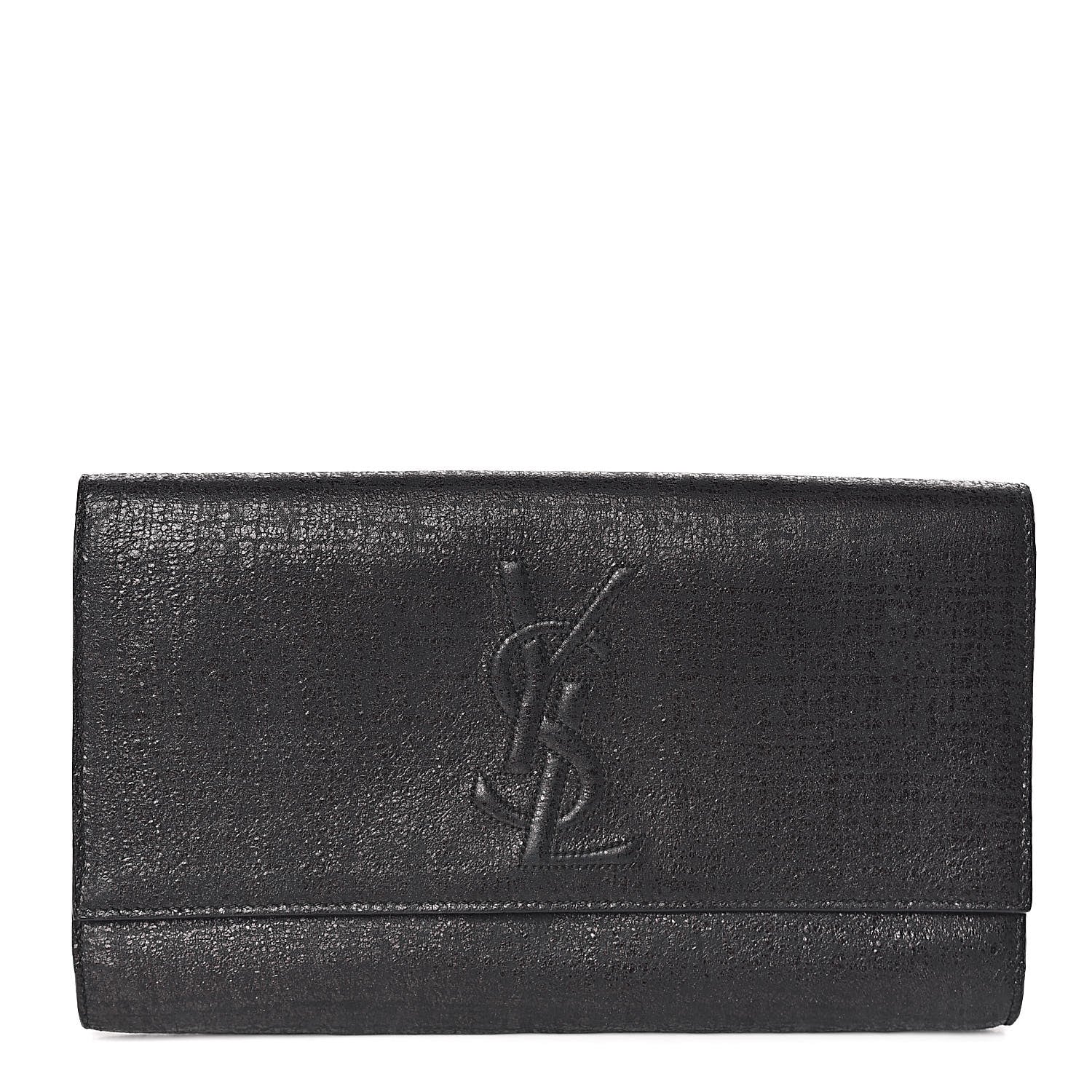 Saint Laurent Glitter Calfskin Large Belle De Jour Clutch Black 1 of 8