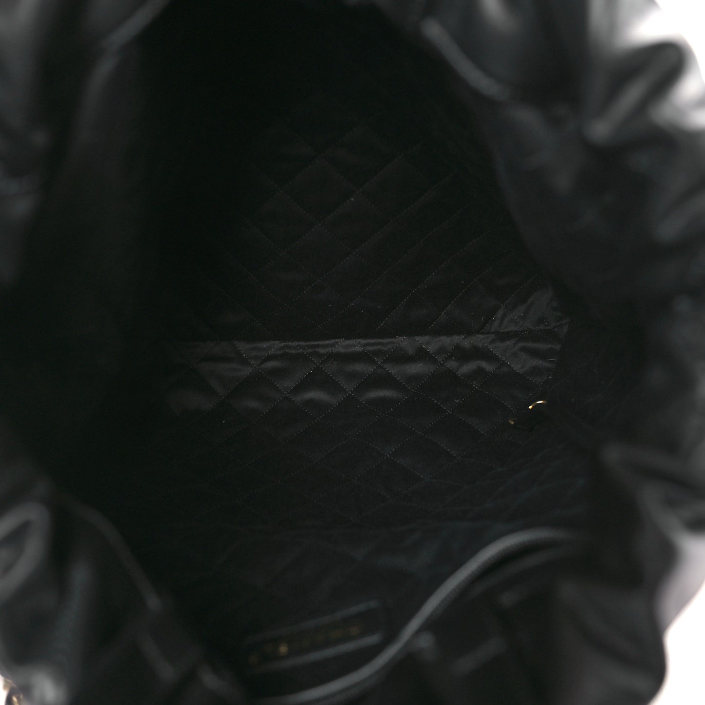 Shiny Calfskin Quilted Chanel 22 Backpack Black