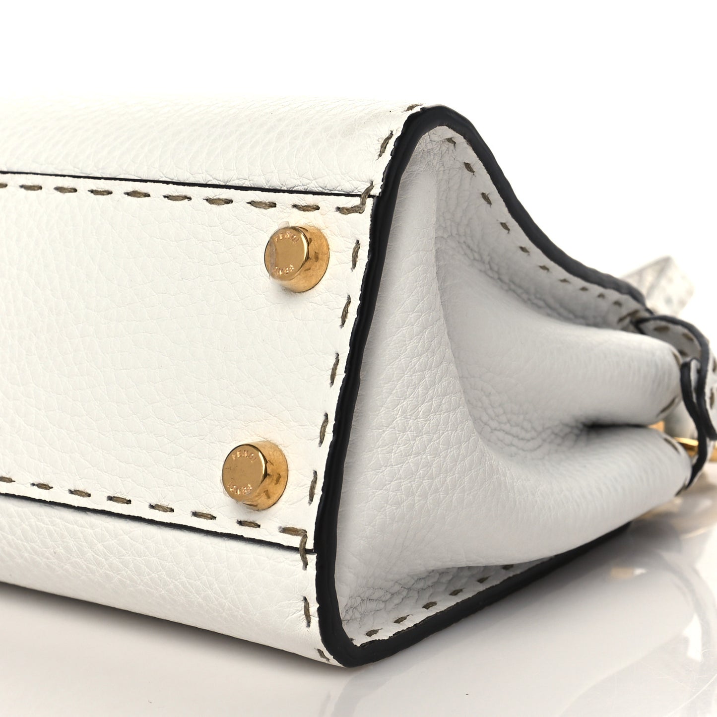 Cuoio Romano Selleria Mini Peekaboo Iconic Satchel White