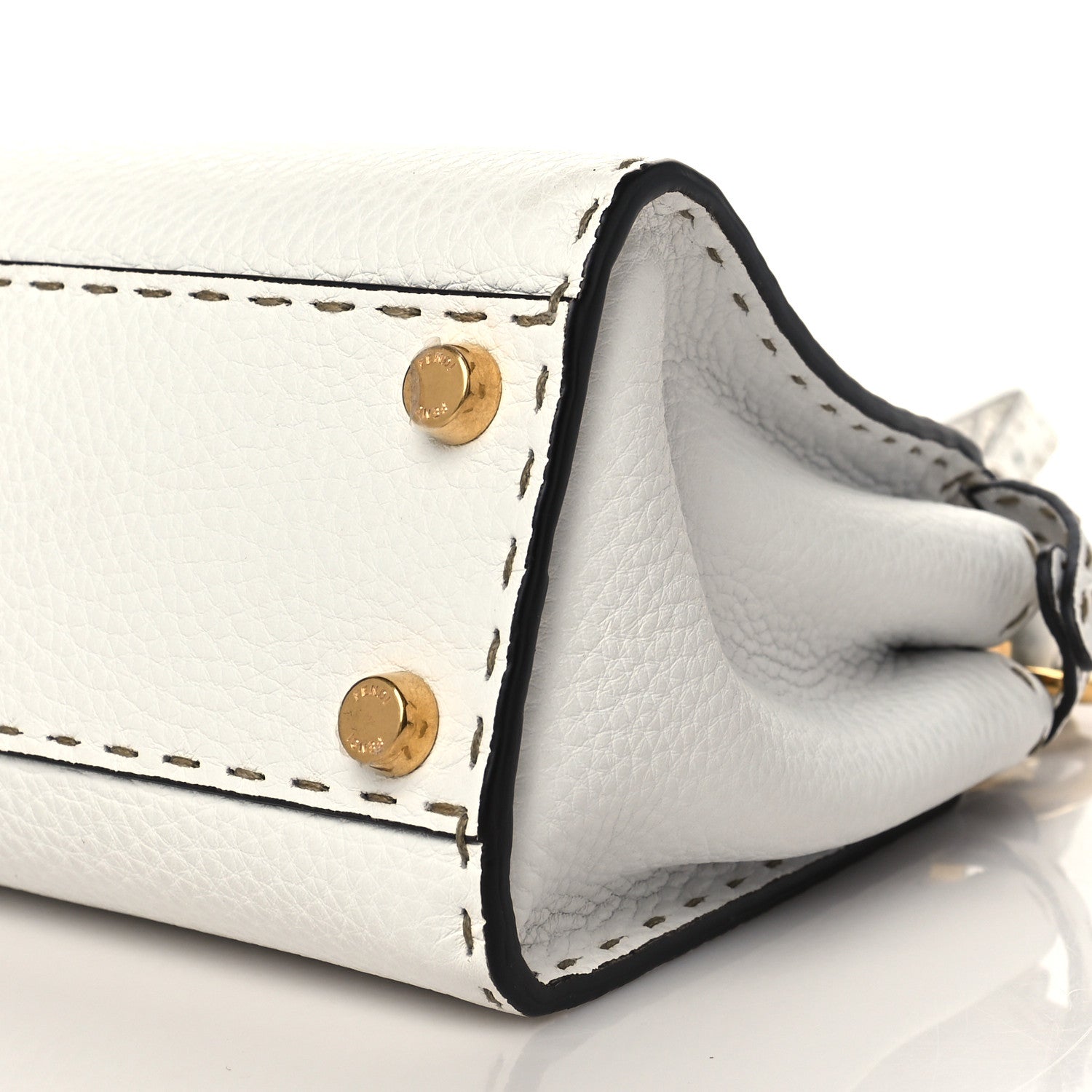 Fendi Cuoio Romano Selleria Mini Peekaboo Iconic Satchel White 10 of 10