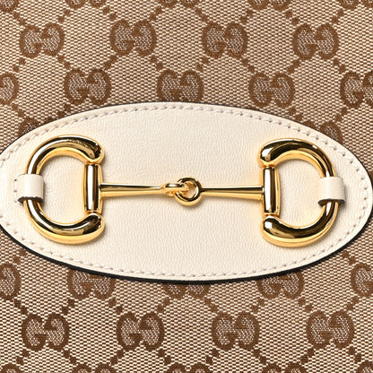 Gucci Monogram New Sakai Calfskin Lux Horsebit 1955 Tote Beige Ebony Mystic White 8 of 10