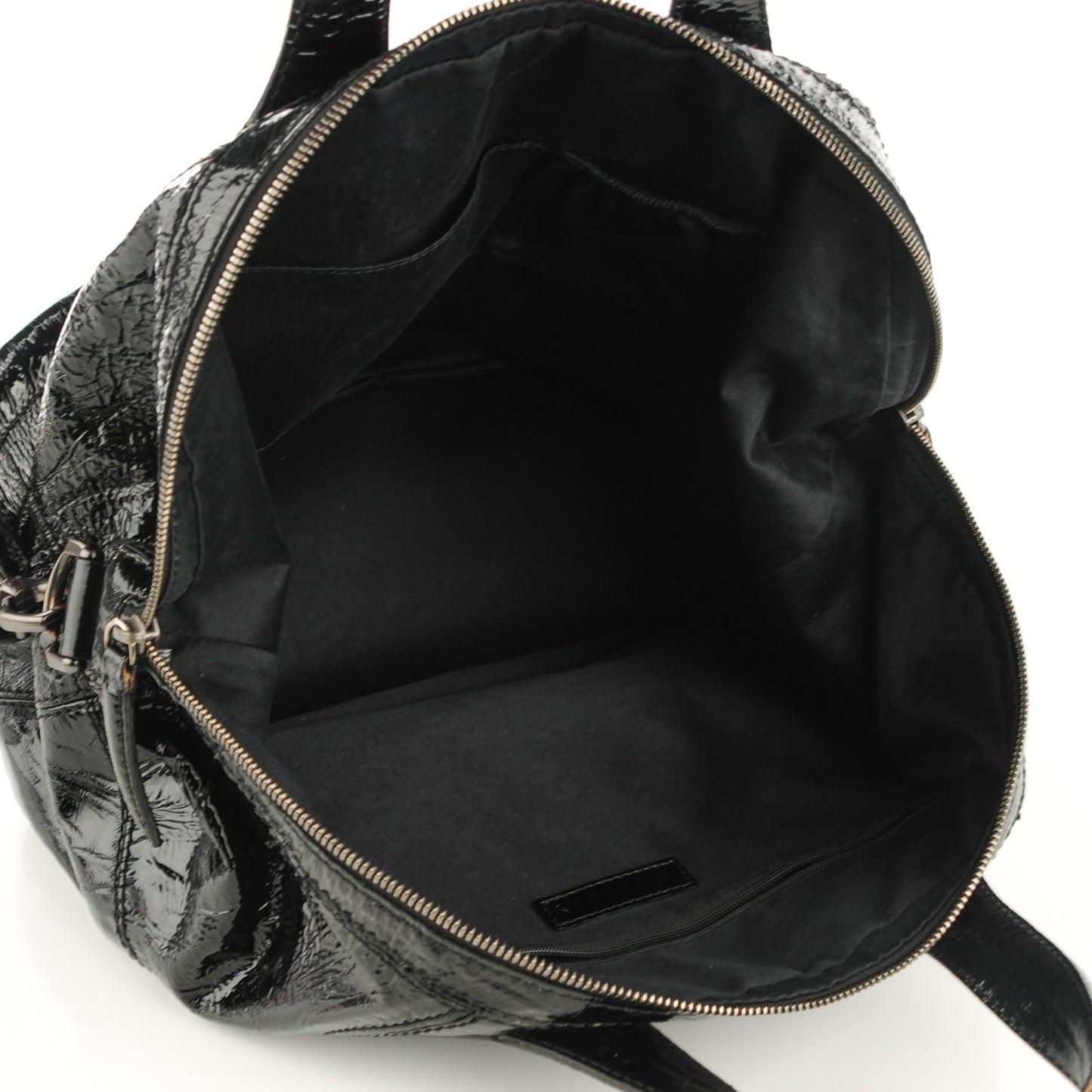 Crinkled Patent Calfskin Small Nightingale Black