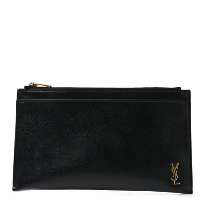 Saint Laurent Smooth Calfskin Monogram Bill Pouch Black 1 of 10