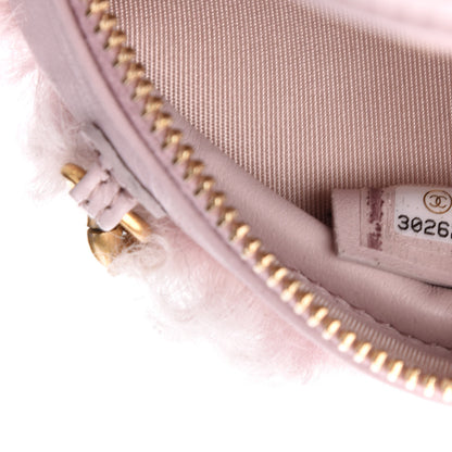 Chanel Shearling Sheepskin 19 Round Clutch With Chain Light Pink 7 of 11
