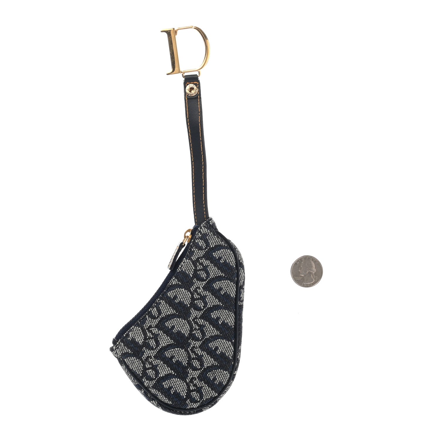 Christian Dior Monogram Saddle Coin Purse Navy 2 of 6