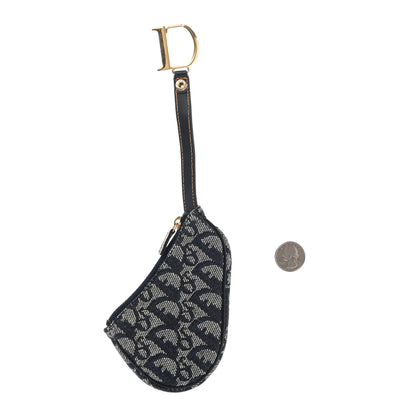 Christian Dior Monogram Saddle Coin Purse Navy 2 of 6