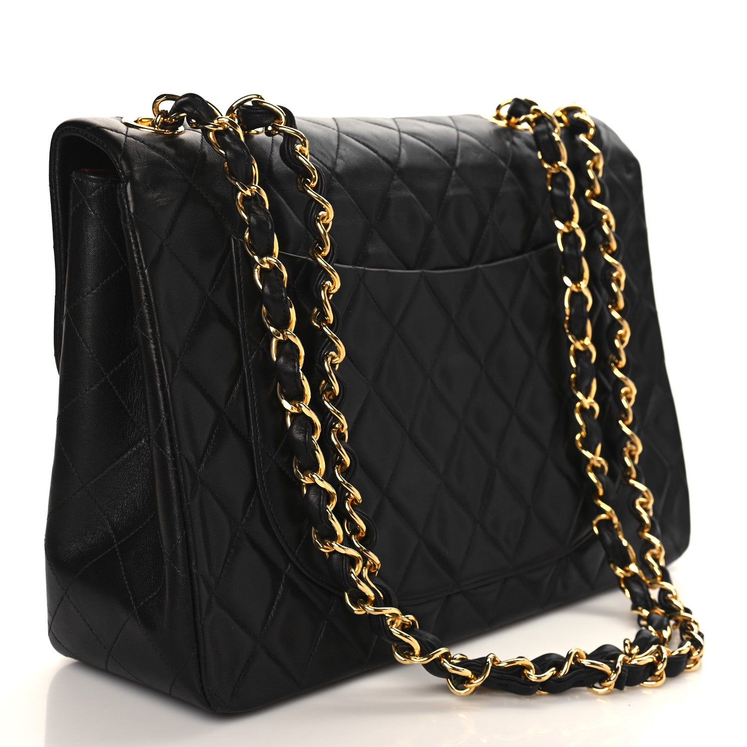 Chanel Lambskin Quilted XL Jumbo Single Flap Black 4 of 10