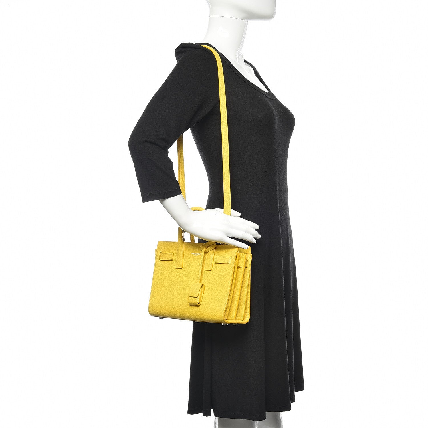 Saint Laurent Grained Calfskin Nano Sac De Jour Jaune 2 of 11