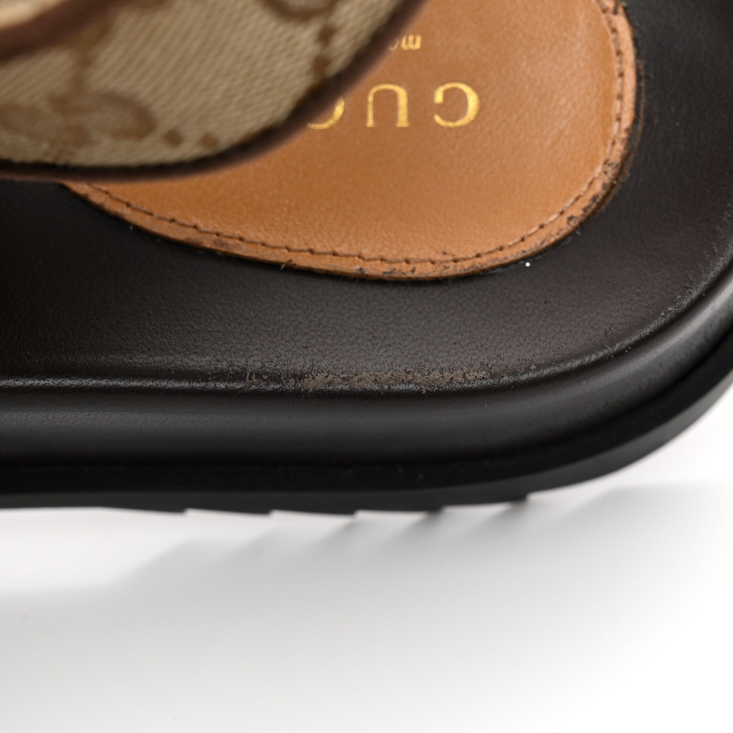 Gucci GG Monogram Lavaredo Eco Fabric Womens Slide Sandals With Straps 37 Beige Ebony Light Brown 9 of 12