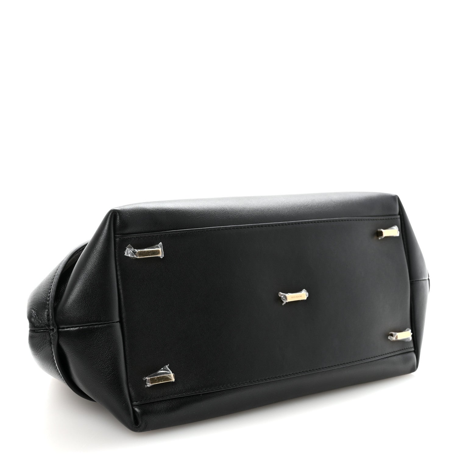 Salvatore Ferragamo Calfskin Braided Small Blossom Top Handle Bag Black 4 of 9