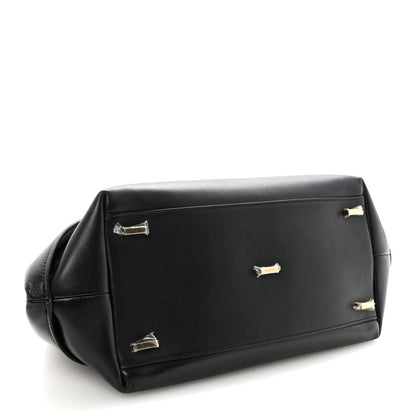 Salvatore Ferragamo Calfskin Braided Small Blossom Top Handle Bag Black 4 of 9