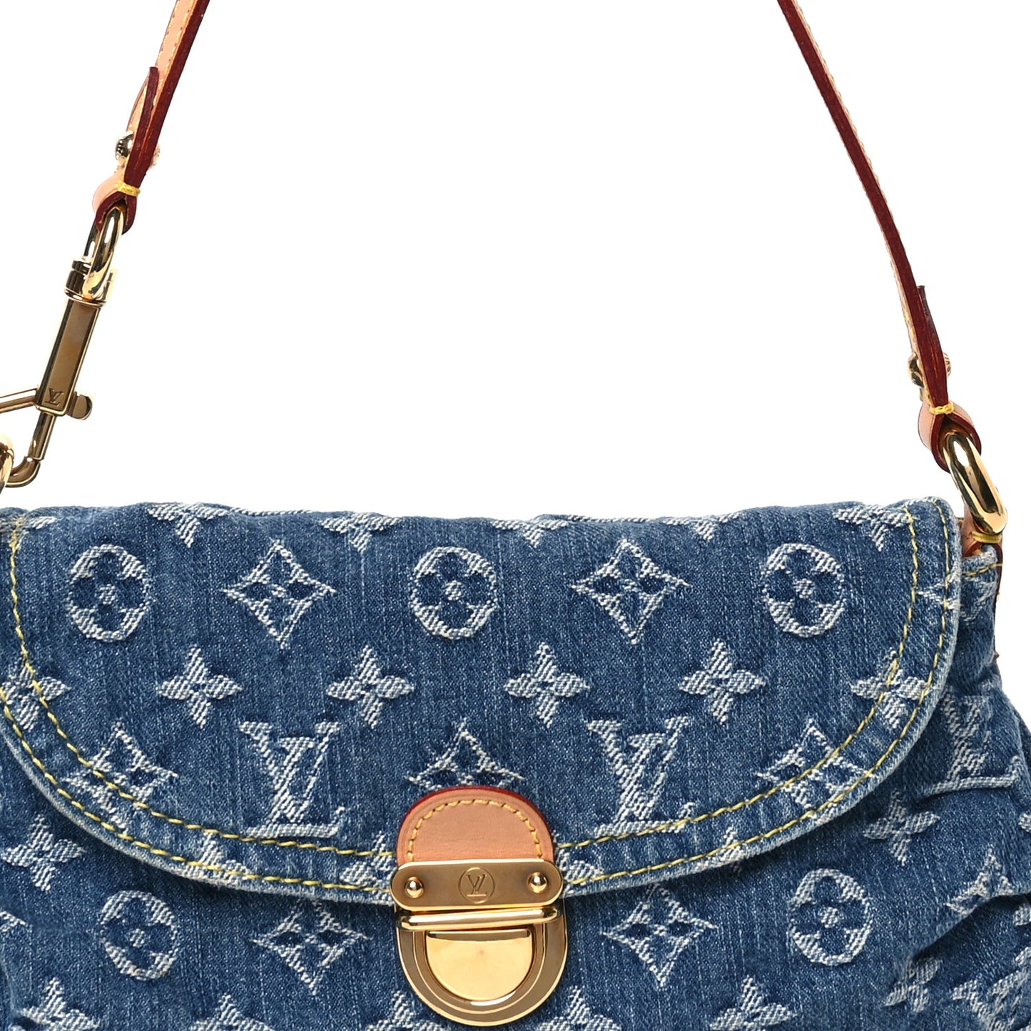 Monogram Denim Mini Pleaty Blue