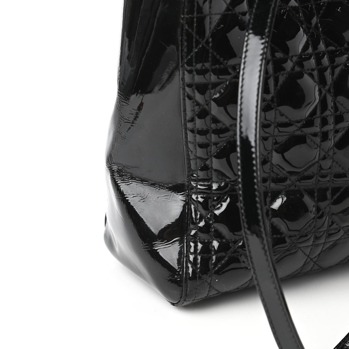 Patent Cannage Large Lady Dior Black