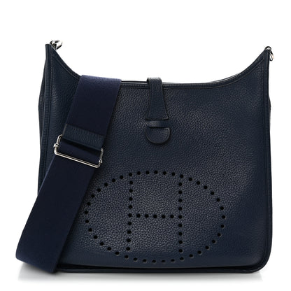 Hermes Taurillon Clemence EVELYNE III PM Bleu Saphir 1 of 11