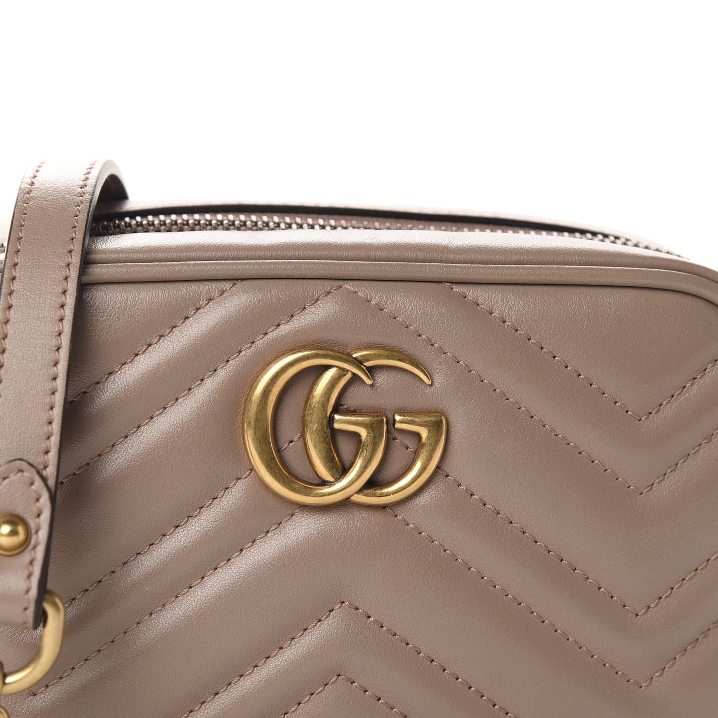 Calfskin Matelasse Mini GG Marmont Chain Shoulder Bag Porcelain Rose