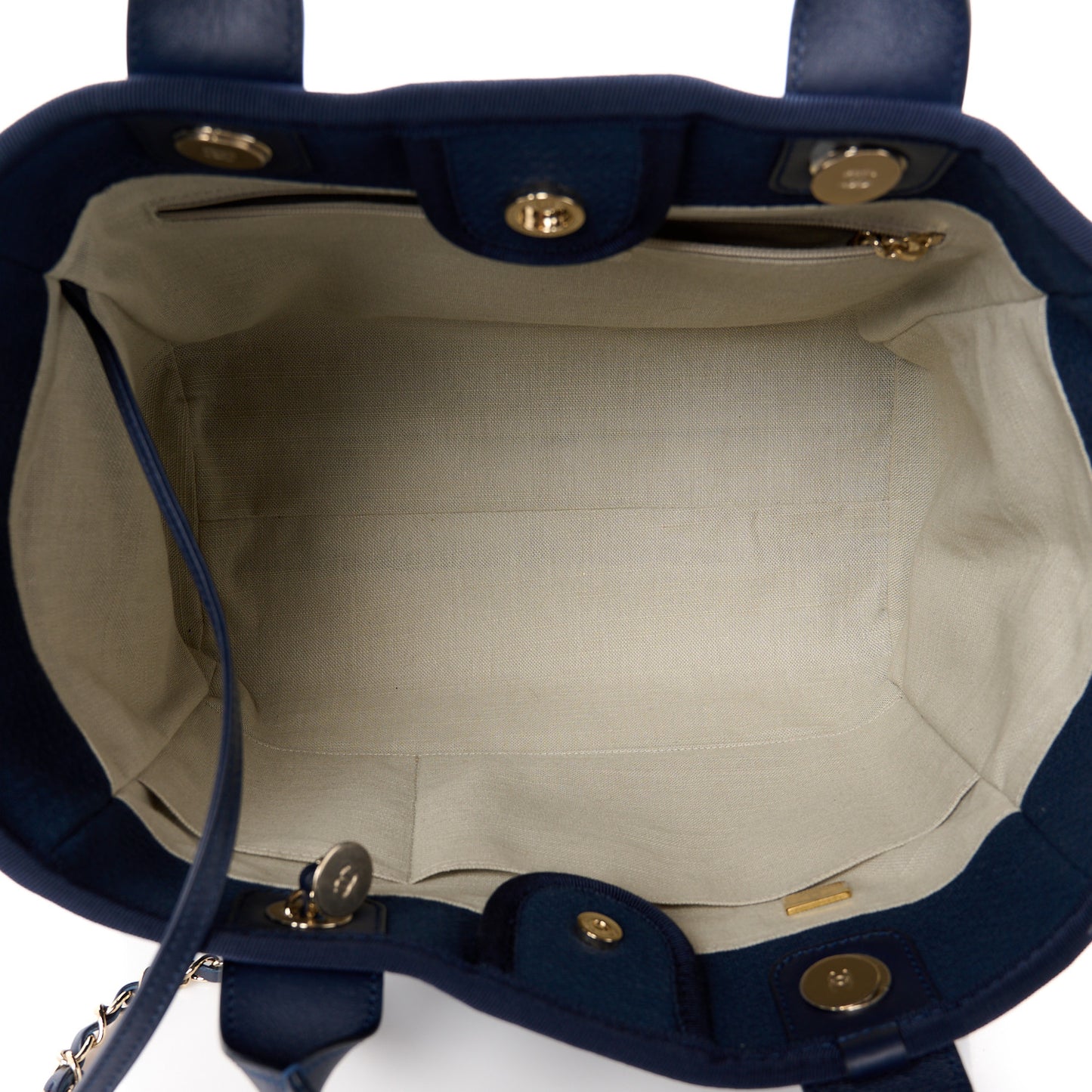 Mixed Fibers Small Deauville Tote Navy