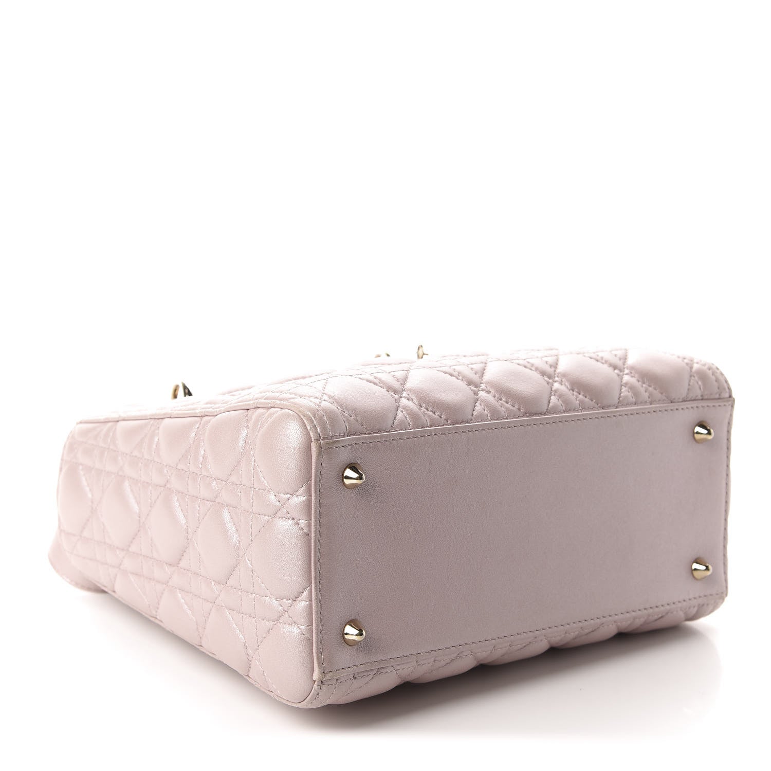 Christian Dior Pearly Lambskin Cannage Medium Lady Dior Lotus 4 of 10