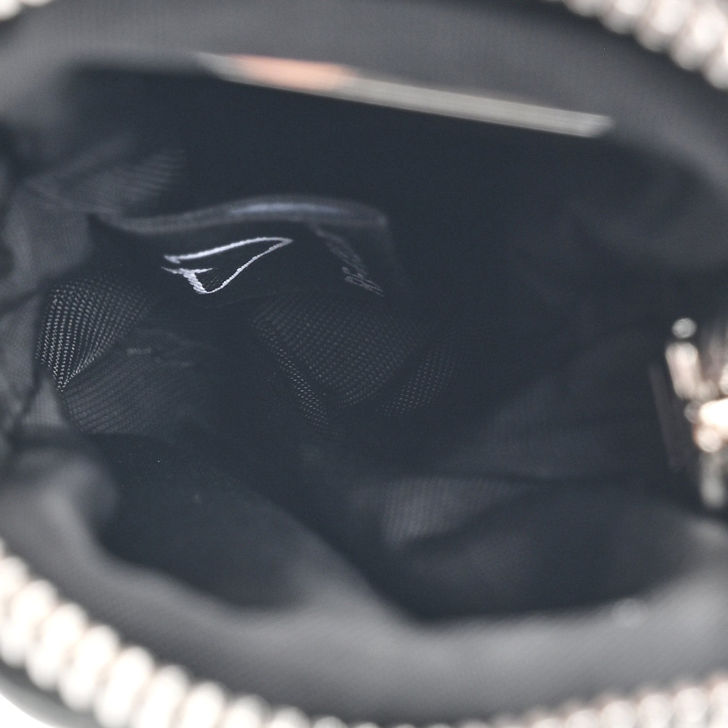 Prada Re-Nylon Pocket Triangle Padded Mini Key Chain Pouch Black 5 of 7