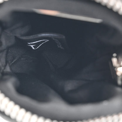 Prada Re-Nylon Pocket Triangle Padded Mini Key Chain Pouch Black 5 of 7