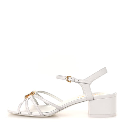 Chanel Lambskin Crystal CC Sandals 40 White 1 of 11