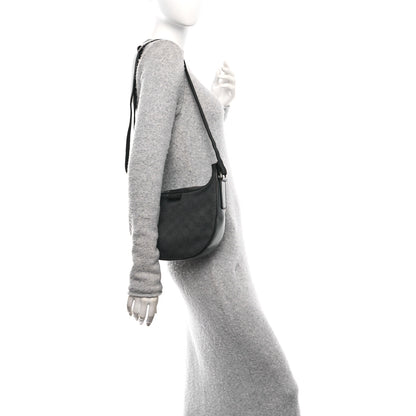 Gucci Denim Monogram Shoulder Bag Black 3 of 11