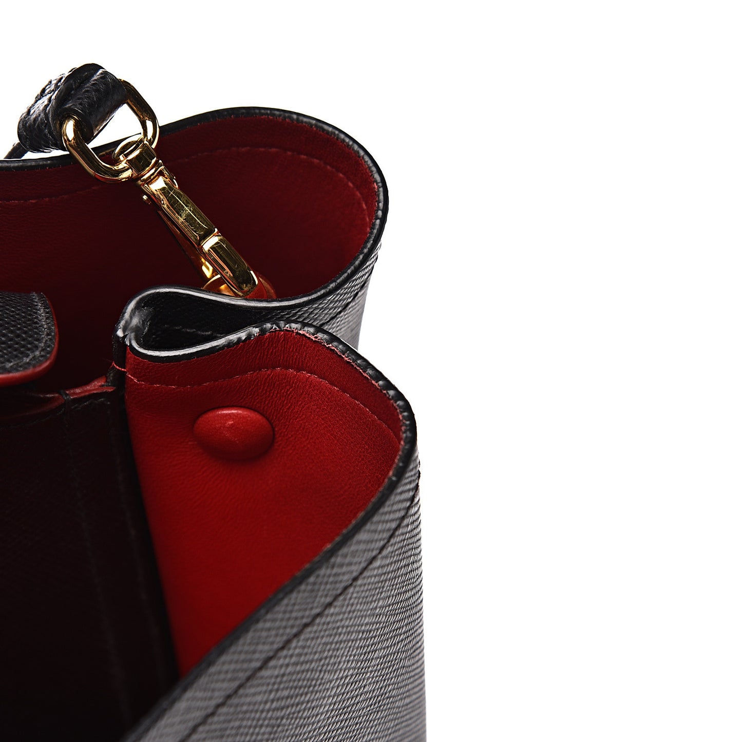 Saffiano Cuir Medium Double Bag Black Fuoco