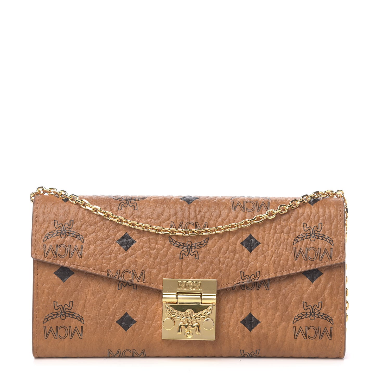 Visetos Large Patricia Wallet On Chain Cognac