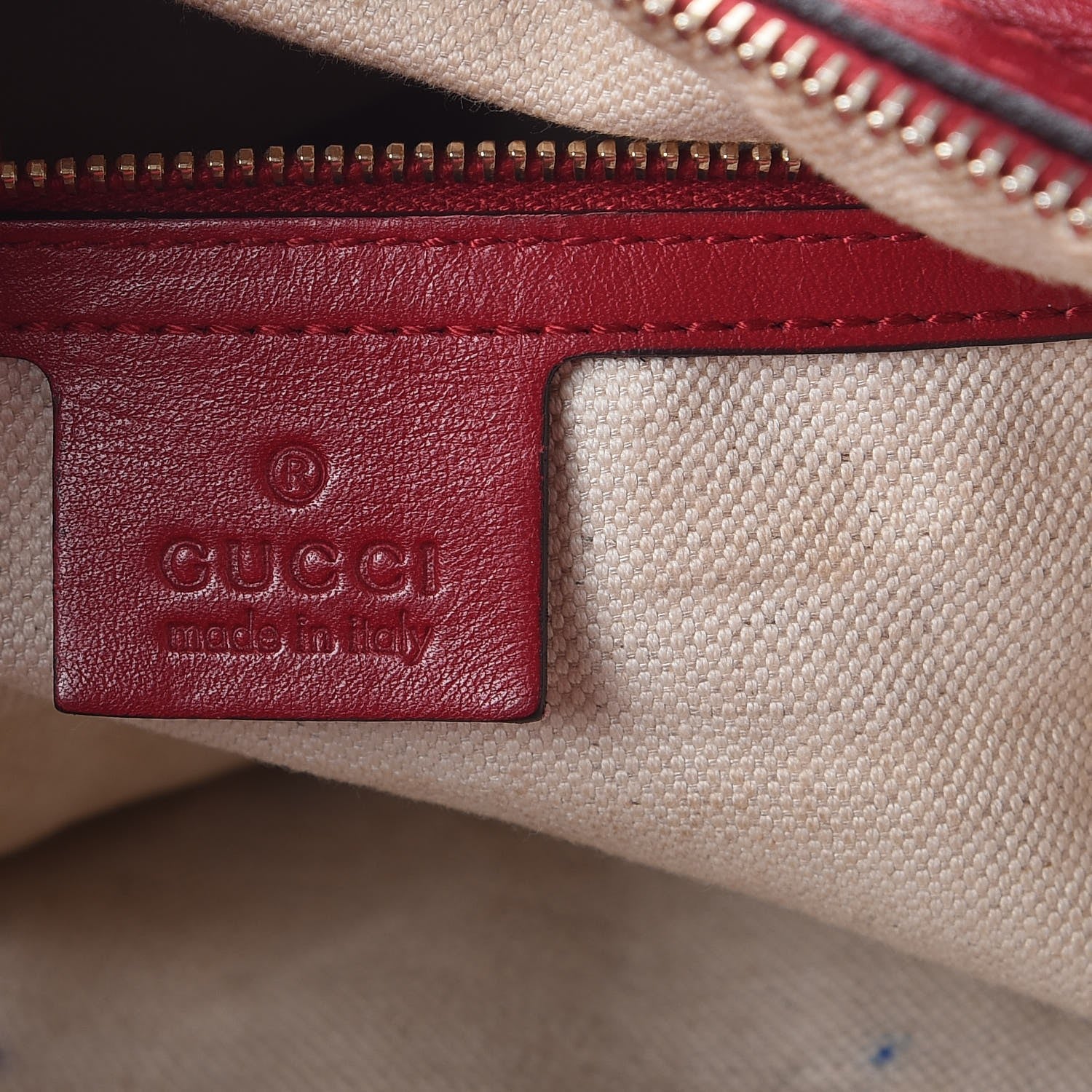 Gucci Calfskin Microguccissima Trim Medium Boston Raspberry Red 7 of 22
