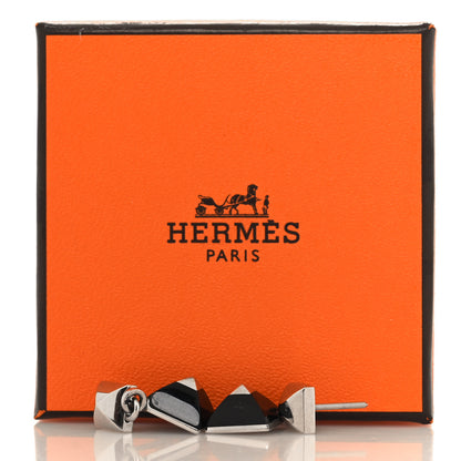 Hermes Palladium Medor Folk Earrings Noir 5 of 5