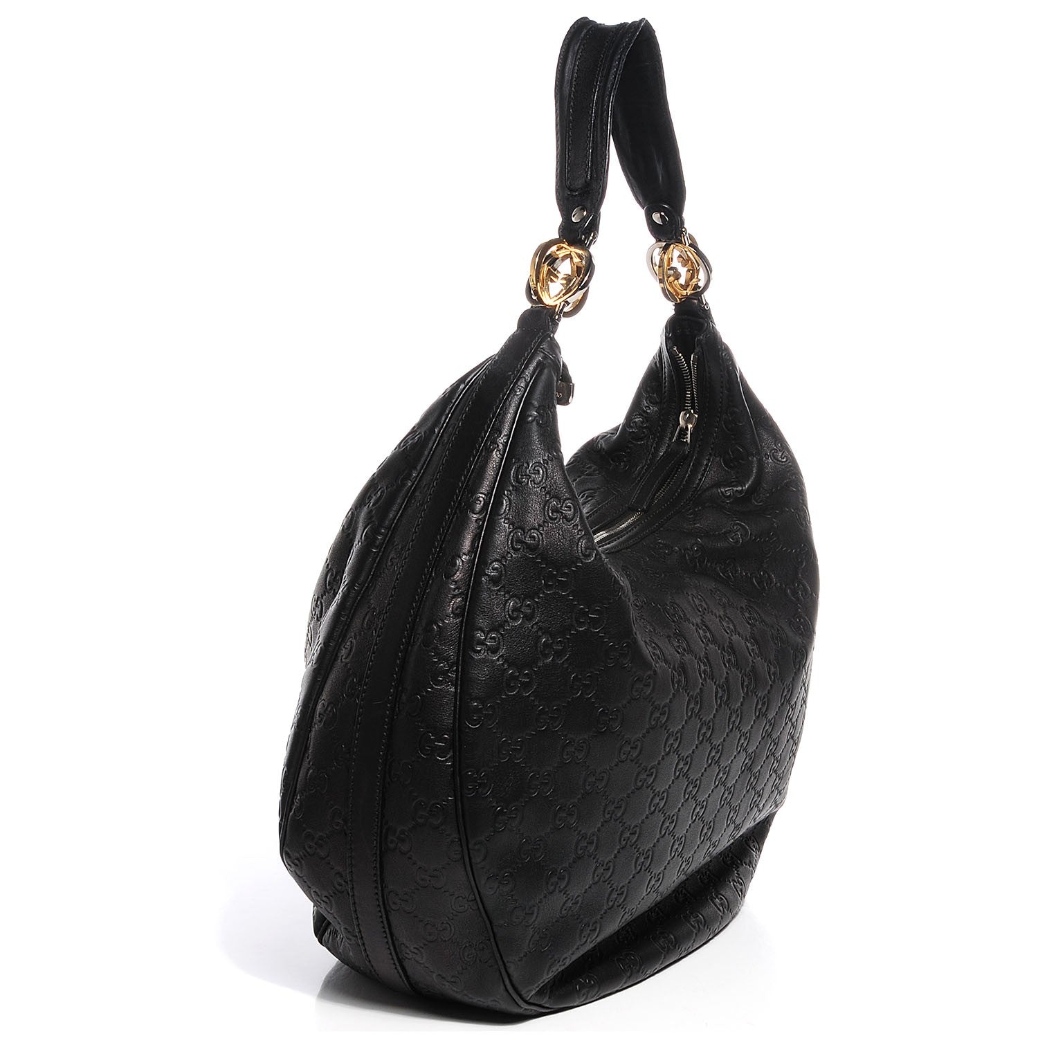 Gucci Guccissima GG Twins Large Hobo Black 3 of 9
