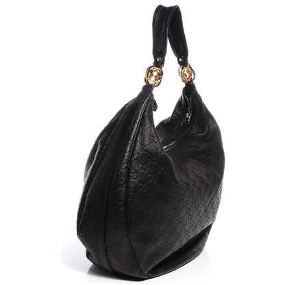 Gucci Guccissima GG Twins Large Hobo Black 3 of 9