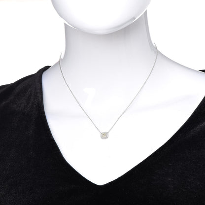Tiffany Platinum 18K Yellow Gold Diamond Fancy Yellow Diamond .19ct Soleste Cushion-Cut Halo Pendant Necklace 2 of 7