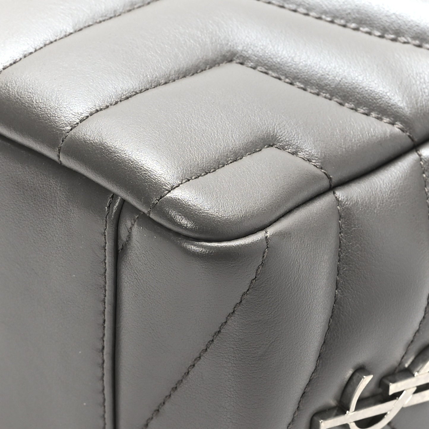 Calfskin Y Quilted Monogram Small Loulou Bowling Bag Earth